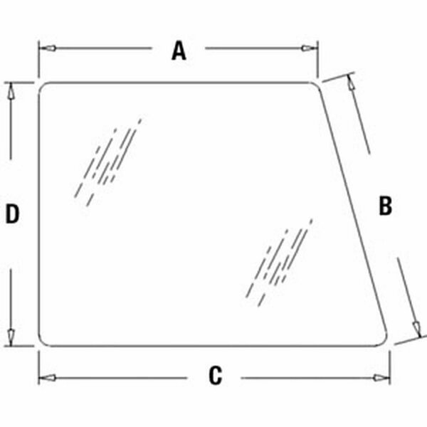 Aftermarket New RH Upper Window And Door Glass Fits Case IH Tractor 1896 2094 2096 Plus F63307